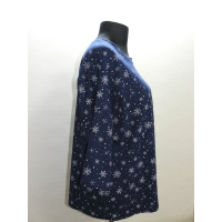 Bluzka w luźnym stylu oversize - granatowa w śnieżynki